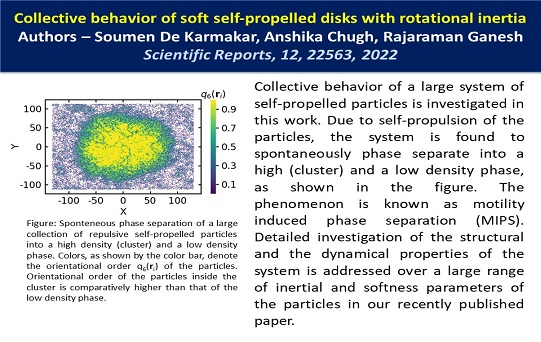 Collective behavior of soft self-propelled disks with rotational inertia